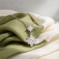 Collier en cristal fin, collier étoile de David, pendentif étoile éclatante, collier pendentif tendance, cadeau pour femme, accessoires de bijoux