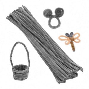 Kids DIY Art Material Velvet Chenille Pipe Cleaner 8mm 30cm Customized Color High Quality Fuzzy Craft Set Educational Handmade - Product Image 6