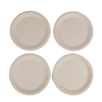 2025 vente chaude assiettes à dîner écologiques de canne à sucre naturelle assiettes à dîner en papier de bagasse jetables