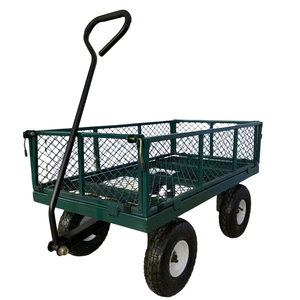 Carrello da giardino in acciaio con capacità di 800 lb 3 mc Ft contenitore a quattro ruote in acciaio rimovibile con reti laterali per utensili OEM - Product Image 1