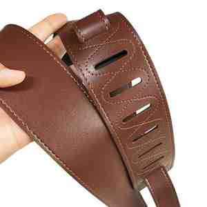 Correa de guitarra de cuero PU serie YY con reverso de cuero y grabado, ideal para regalos - Product Image 3