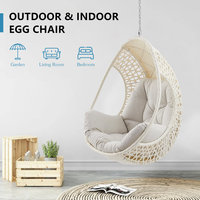 Fauteuil suspendu en macramé tissé à hauteur réglable avec coussin et oreiller doux, style bohème, pour patio et jardin