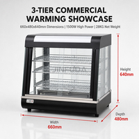 Vitrine chauffante en verre pour présentation de crêpes, pains plats, snacks et pâtisseries, pour restaurants et comptoirs de restauration