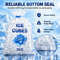 Sac d'emballage pour glace en LDPE robuste, capacité de charge de 3 kg à 7 kg, étanche, pour usine de glace et chaîne du froid, vente en gros (ODM/OEM)