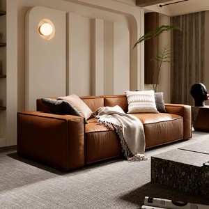 Canapé en cuir <span class=keywords><strong>Baxter</strong></span> Cube, RetroOrange, minimaliste italien, 3 places droit pour petits salons - Product Image 4