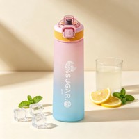 Bouteille anti-fuite et anti-poussière en Tritan+PP, à boire directement, sans odeur, compatible lave-vaisselle, idéale pour la randonnée, le camping, les voyages, le sport et l'école