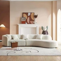 Meubles modernes de luxe en bois PU Boucle souple Forme spéciale Ensemble de canapés modulaires Cachemire Design blanc pour salon Hôtel Villa