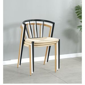 Nuovo design vendita calda mobili per la casa moderna sedia da pranzo intrecciata con gamba effetto legno - Product Image 2