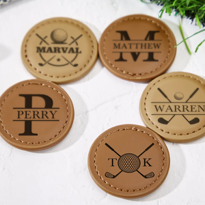 Vente chaude personnalisé en cuir PU marqueur de balle de Golf Logo personnalisé aides à la formation de Golf pour hommes cadeaux de Golf de grand-père - Product Image 5