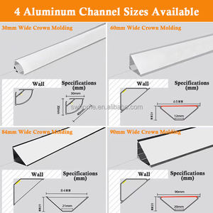 Moulage linéaire <span class=keywords><strong>LED</strong></span> pour <span class=keywords><strong>plafond</strong></span>, montage en surface, sans <span class=keywords><strong>plafond</strong></span> suspendu, sans rainurage, <span class=keywords><strong>corniche</strong></span> éclairée, remplacement du moulage en plâtre pour salon - Product Image 3