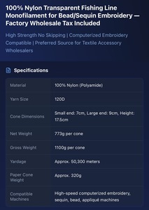 Hilo de Coser de Nylon 120D PA6, <span class=keywords><strong>Monofilamento</strong></span> Invisible <span class=keywords><strong>para</strong></span> Bordado con Cuentas y Cintas - Product Image 4