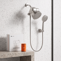 Système de pommeau de douche à double filtration, 3 options de finition : chrome, noir mat, nickel brossé, kit de pulvérisation haute pression