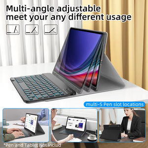 Đối với Samsung Galaxy Tab S9/FE 11 inch có thể tháo rời từ PU da bàn phím trường hợp không dây trẻ em bằng chứng trường hợp máy tính bảng với chủ - Product Image 3