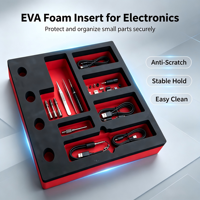 Insert en mousse EVA personnalisé pour boîte à outils, doublure en mousse de protection, emballage en mousse noire, plateau en EVA usiné CNC pour outils et étuis électroniques