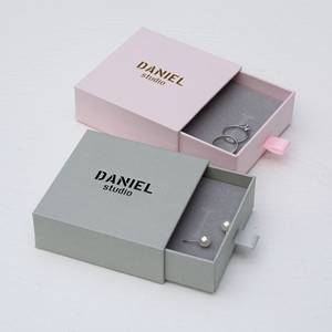 Cổ Kích Thước Màu Cứng Nhắc Trượt Trong Hộp Quà Tặng Ngăn Kéo Biểu Tượng Tùy Chỉnh Màu Đen Bọt Ribbon Cho Đồ Trang Sức Vòng Đeo Tay Vòng Cổ Hộp Giấy - Product Image 2