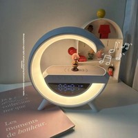 Mini haut-parleur G3401 avec charge sans fil, réveil, lumière d'ambiance et batterie intégrée