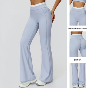 Wholesale High Waist Flared Gym <strong>Leggings</strong> Butt Lifting Polyamide Elastane Four-Way Stretch Breathable Quick Dry Yoga <strong>Leggings</strong> - Product Image 2