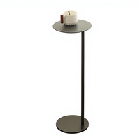 Table basse nordique moderne, support pour plantes, design en métal gain de place, montage facile, diamètre 20 cm, noir, meubles de salon