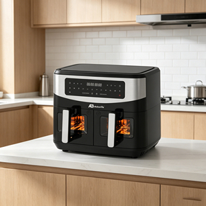 Anbolife Offres de Gros Exceptionnelles Friteuse à Air 10L Technologie de Circulation d'Air Haute Vitesse Cuisson de Deux Plats Simultanée Facile à Nettoyer - Product Image 4