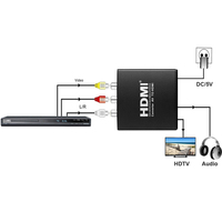 Convertidor de Audio y Video Xput AV a HDMI con Decodificador Digital 3D Integrado, Adaptador AV a HDMI+Audio, Conversión de Señal Estable para STB DVD