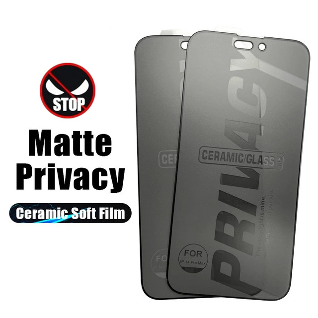Unbreakable No Peeping Soft Screen Protector Ceramic Film for iPhone 17 16 15 14 Pro Max Matte Privacy Anti-Spy Tempered Glass