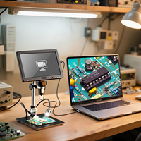 New Model 1500X 10.1 Inch LCD Screen Digital Microscope Stereo Microscope with 2 Side Lights Electron Mobile Phone Repairing