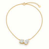 Pendentif en diamant de laboratoire certifié IGI, diamant synthétique, or massif 14K 18K, collier en diamant de laboratoire