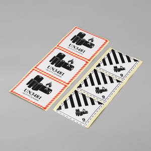Étiquette d'avertissement pour batterie au lithium Honggan Printing UN3481, autocollante, en papier jaune, autocollant de sécurité pour transport aérien - Product Image 1