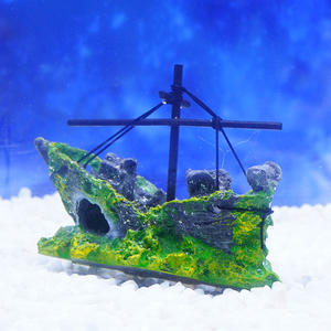 Ingrosso Creative Piccole Resine Vecchia Barca di Pesce di Barca a Vela Naufragio Nave Inaffondata Decorazioni Acquario Accessori per Serbatoio di Pesci - Product Image 2