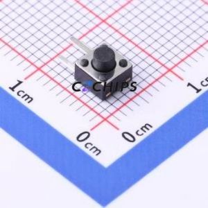 GT-TCB73B-H043-L1 Tactile Switch Through hole Component THT Switch Single Pole Single Throw Round Button 2.5N Right Angle Insert - Product Image 1