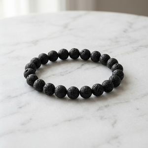 ลูกปัดหินลาวาสีดำขนาด 10 มม. Crystalexport.com รุ่น A-Beads-006 Gujarat หลากสี สำหรับทำเครื่องประดับ - Product Image 2