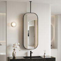 Miroir de salle de bain LED en acier inoxydable, rétroéclairé, avec cadre, pour hôtel, spa, anti-buée, moderne, mural, décoratif