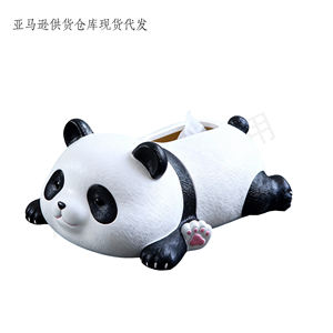 Caja de pañuelos de poliresina personalizada con diseño de panda guiñando los ojos - Decoración linda para el baño, adorno de <span class=keywords><strong>animal</strong></span> adorable, regalo ideal para amantes de los pandas y la decoración del hogar - Product Image 3
