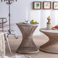 Table en rotin Boho ronde moderne café meubles de salon ferme meubles en bambou thé Table basse fabriquée en Chine