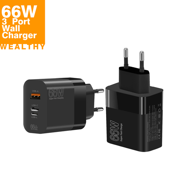 66W Super Fast Charging Type-C PD Adapter Compatible for Apple for Huawei European American UK Reverse Charging for JP EU Us