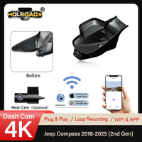 Cámara para Coche HOLROADX 4G Plug & Play para Jeep Compass 2.ª Gen. 2017-2026, Doble Lente, Modo de Estacionamiento 24H, DVR con 1 Año de Garantía