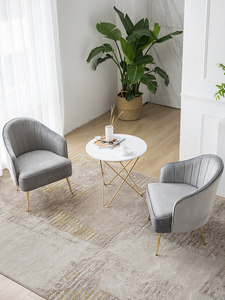 <span class=keywords><strong>Fauteuil</strong></span> individuel de designer, style nordique moderne et minimaliste, luxe léger, tendance, compact, en métal, pour chambre, balcon et loisirs - Product Image 2