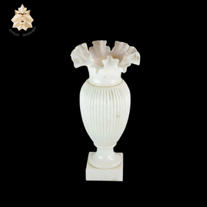 Pot de fleurs en marbre sculpté à la main Vase en pierre Statues de décoration de jardin de style occidental de taille personnalisée pour la collection de cadeaux pour l'extérieur - Product Image 2