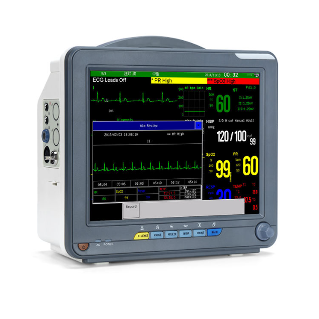 Spring Animal Clinics Veterinary Cardiac & Neck Patient Monitor System with EtCO2 High Accuracy 12-inch Display ECG Monitoring