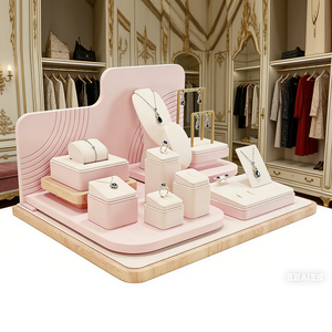 Pink Luxury <b>Necklace</b> Display Stand <b>Ring</b> Earring Holders Jewellery showcase Display Custom Jewelry Display Stand - Product Image 4