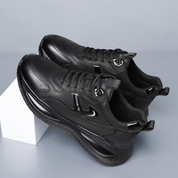 Chaussures de sport décontractées montantes pour hommes, élégantes et polyvalentes, toutes saisons, en cuir de vachette pleine fleur avec semelle en caoutchouc, style marche tendance