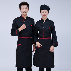 Usine En Gros Mince À Manches Longues Chef Uniforme Cuisson Restauration Rapide Hôtel Restaurant Cuisine Simple Boutonnage Uniforme De Travail - Product Image 2