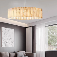 Lustre suspendu VEKO Classic en albâtre avec LED, hauteur réglable, éclairage intérieur, 110V 220V, commande par interrupteur
