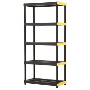 <span class=keywords><strong>Étagère</strong></span> modulaire robuste à 4 niveaux en plastique noir, type sur pied, pour garage - Product Image 2
