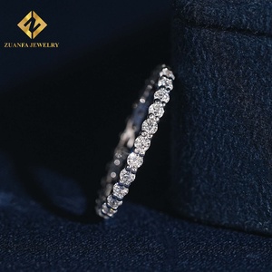 แหวนเพชรทรงกลมจาก ZUANFA JEWELRY เพชรเลี้ยงในห้องปฏิบัติการ ดีไซน์แบบเต็มวง สามารถสวมซ้อนกันได้ เหมาะสำหรับเป็นแหวนแต่งงานสำหรับผู้หญิง - Product Image 2