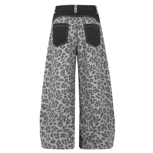 Pantalones Vaqueros de Mezclilla con Estampado de Leopardo para Mujer, Estilo Vintage, Casual, de Pierna Recta, Holgados, de Cintura Alta - Product Image 3