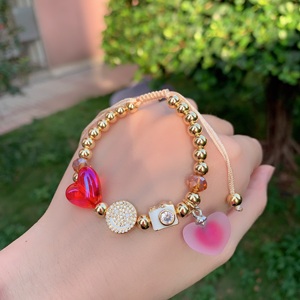 LS-L3561 Popolare Braccialetto con Sorriso in Zirconia Cubica, Grazioso Braccialetto a Stella per l'Estate, Braccialetti Arcobaleno - Product Image 3
