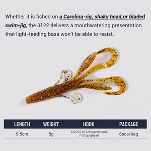 9.5cm 5g créature crevettes appâts souples Jig remorque craws nageur Wobbler appâts artificiels écrevisse <span class=keywords><strong>leurre</strong></span> pour bar pêche <span class=keywords><strong>leurre</strong></span> - Product Image 2