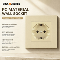 BAOBEN Modelo 86, Interruptor de Pared Dorado de Material PC, Estándar Europeo, Estándar Alemán, Panel de Enchufe Tipo C Francés