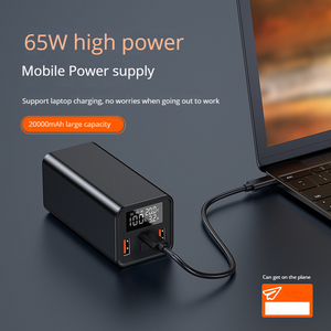 New Arrival 20000mah <strong>65W</strong> Custom Aluminum Portable Mini Laptop PD <strong>65W</strong> <strong>Power</strong> <strong>Bank</strong> with LED Display Smart Phone Charger <strong>Power</strong> <strong>Banks</strong> - Product Image 5